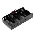 4-slot D-size Battery Spring Clip Holder Case Plastic Storage Flat Series 6v Dc
