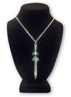 Medieval Renaissance Skull Sword Silver Finish Pewter Pendant Necklace Nk-378