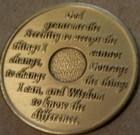 Alcoholics Anonymous Aa 3 Year Bronze Medallion Coin Chip Token Sobriety Sober