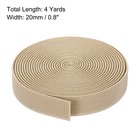 Twill Elastic Band 0 8 Inch Flat 4 Yard  Elastic Ribbon Cord  Beige Brown