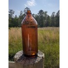 Vintage Amber Quart Bleach Glass Embossed Bottle 50  Years Old 1960 s
