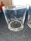 Absolut Vodka Set Of 2 Embossed Glasses Bar Man Cave 8oz Short Thick Glass