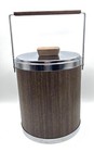 Kromex Vintage Mid-century Modern Retro Ice Bucket Chrome Real   Faux Wood Grain