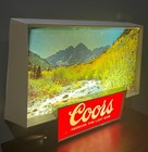 Vintage Coors Beer Rocky Mountain Flowing Stream Motion Bar Light Sign See Video