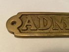 Brass Nautical Boat Door Sign Plaque Admiral Wall Decor  7 X 2 X 0 25 In   6 Oz