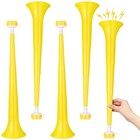 4 Pcs Stadium Horn For Adult  21 Inch Vuvuzela Plastic Collapsible Yellow
