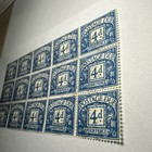 Rare Block Of 15 4d Great Britain Postage Due Stamps Used