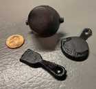 Vintage Miniature Dollhouse Cast Iron Cookware-pot pan spatula