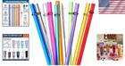 Durable 10 5 Inch Tritan Drinking Straws - Reusable Rainbow Set With Cleaner