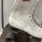 Vintage Chicago Roller Skates White Leather Size 6 Zinger Carrera Wheels Usa