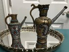 Teapots  Vintage 19th-20th Copper Brass Beaded Chained