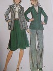 Blazer Jacket Flare Skirt Pants 12 Butterick 4378 Sewing Pattern Vtg 70s Fitted