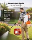 Vevor 4 Gallon Battery Powered Backpack Sprayer 0-90psi 4h Runtime For Yard Lawn