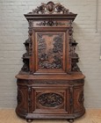 Arrives June 2026 Antique French Hunting Black Forest Sideboard Buffet Bookcase