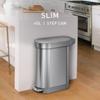 Simplehuman Slim Step Trash Can  Brushed Stainless Steel  12 Gal   cw2044 