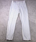 Majestic Authentic Game Worn Pants 34x32 Home Ivory Blue Pinstripe Baseball
