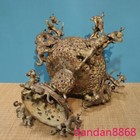 21 old Chinese Warring States Bronze Ware Fengshui Beast Food Vessel Zun Statue