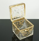 Antique French Cut Crystal Glass Box  Casket  Gilt Bronze Ormolu