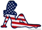 Lot 2 Mudflap Girl Biker Patch Embroidered Iron-on Trucker Emblem American Flag