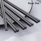 5 Pairs Metal Chopsticks Stainless Steel Reusable Dishwasher Safe 9 25  Black