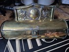 Antique Old Arts And Crafts Art Nouveau Brass Cylindrical Candle Box
