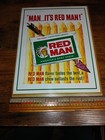 Vintage 1970 s  red Man     america s Best Chew    Window Cling decal   8 x10 