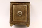 Antique Cast Iron Security Deposit Toy Safe Still Bank Patent Dated 1887 - 1888