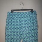 Swing Control Womens Ankle Pants Sz 8  Pull On  Tummy Control Golf Tiles Blue