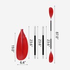 Red Double Ended Kayak Canoe Paddle 87  Aluminum Detachable Boat Afloat Oar