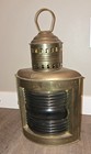 Brass Starboard Oil Lantern Green Glass Ship Lamp Nautical Maritime Decor