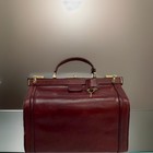 Antique 1924 Picard Red Leather Doctor Bag W  Lock   Keys     Excellent Condition