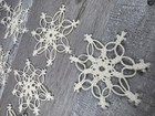 Vtg Lot 16 Handmade Macrame Snowflake Christmas Ornaments W  Window Hangers 168a