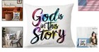 Religious 18x18 Flannel Pillow Covers - Customizable God Is In This Story Design
