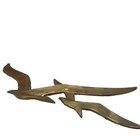Vtg Mcm  Solid Brass Flying  Seagull Wall Sculpture Polished Metallic Finish 28   