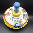 Vintage Ohio Art Tin Metal Toy Spinning Top-works Great  Circus Design 50   s-60   s