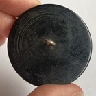 Large Antique Victorian Button Bakelite   Satin Glass Peacock Bird