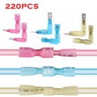 220x Waterproof Heat Shrink Spade Wire Connectors Electrical Crimp Terminals Kit