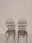 Large Vintage Set Of Doll Metal Ice Cream Parlor Doll Chairs