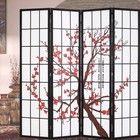 Japanese Room Divider Panel - 6ft Folding Privacy Screen  4 Panels  Home Decor