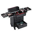 Professional Aluminum Makeup Train Case Large Travel Cosmetic Case W  Drawer 