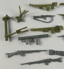 Vintage Mpc Plastic Toy Soldier Lot Of Rifle And Belt Accessories Green Silver