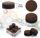 20-pack 13mm Billiard Pool Cue Tips Replacement Kit - Brown Leather