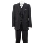 Men s 3 Piece Luxurious Pinstriped Suit 2 Button Navy Black Brown Gray 38r 56l