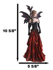 Fantasy Dragon Mother Red Gowned Fairy Queen With Pixie Dragonling Figurine