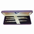 Vintage Centennial Pen   Mechanical Pencil Set In Case Silver Tone