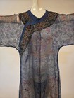 Antique 19th C Chinese Silk Gauze Summer Robe W Dragon Hand Embroidery As Acq