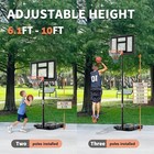 10ft Adjustable Height Portable Basketball Hoop Outdoor For Adult  44 Inch Shatt