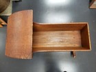 Circa 1760 Early Colonial Pine Wood Rocking Baby Cradle With Hooded Top