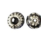 2 Vtg  Art Pottery Black And White  Bud Vases Hand Painted S Tamped Makers Mark