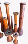 Lot 10 Vintage Wooden Thread Spools Bobbins Textile Industrial Mill Antique